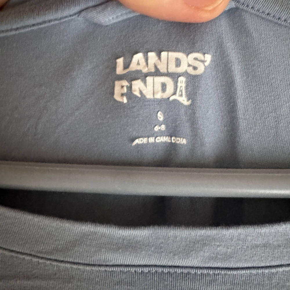 Lands' End Soft Blue Pajama Sleep Dress - Picture 4 of 6